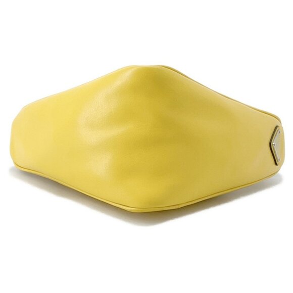 PRADA Triangle Shoulder Bag Leather Yellow 1BH190 - Picture 6 of 14